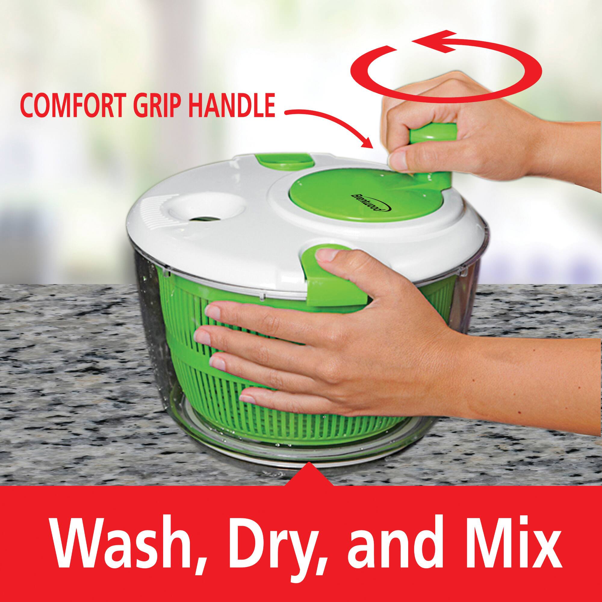 Brentwood Salad Spinner with 5qt. Serving Bowl